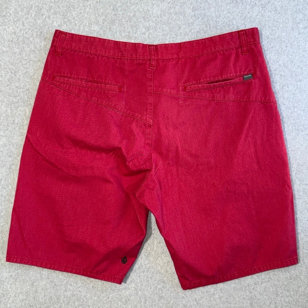 Volcom Vmonty Shorts Mens 38 Red Chino Skate A09313S2 - Picture 7 of 14
